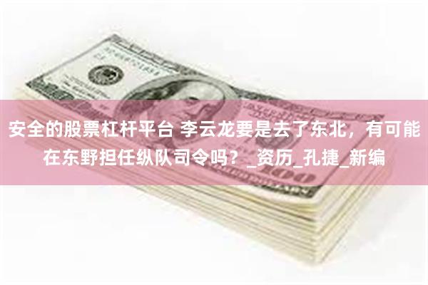 安全的股票杠杆平台 李云龙要是去了东北，有可能在东野担任纵队司令吗？_资历_孔捷_新编