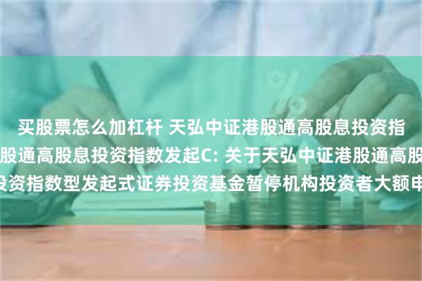 买股票怎么加杠杆 天弘中证港股通高股息投资指数发起A,天弘中证港股通高股息投资指数发起C: 关于天弘中证港股通高股息投资指数型发起式证券投资基金暂停机构投资者大额申购、定期定额投资业务的公告