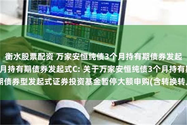 衡水股票配资 万家安恒纯债3个月持有期债券发起式A,万家安恒纯债3个月持有期债券发起式C: 关于万家安恒纯债3个月持有期债券型发起式证券投资基金暂停大额申购(含转换转入、定期定额投资业务)的公告